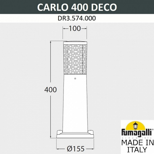 Наземный низкий светильник Fumagalli Carlo Deco DR3.574.000.LXU1L фото 2