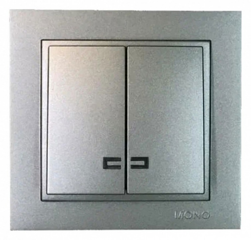 Выключатель двухклавишный с подсветкой Mono Electric Despina 102-242425-103