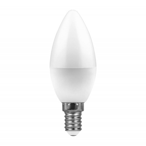Лампа светодиодная LED 7вт E14 белый матовая свеча фото 2