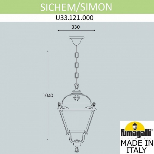Подвесной светильник Fumagalli Simon U33.121.000.AYH27 фото 3
