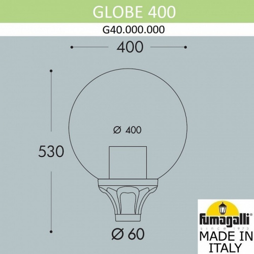 Плафон полимерный Fumagalli Globe 400 G40.000.000.AYE27 фото 2