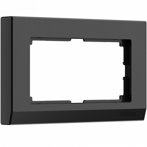 Рамка на 2 поста Werkel  WL04-Frame-01-DBL-black  (черный)