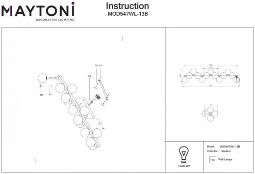 Бра Maytoni Dallas MOD547WL-13B фото 3