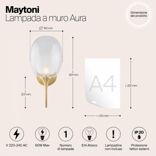 Бра Maytoni Aura MOD016WL-01BS фото 3