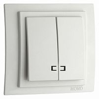 Выключатель двухклавишный с подсветкой без рамки Mono Electric Despina / Larissa 500-001925-103