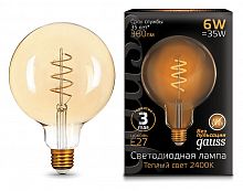 Лампа светодиодная Gauss LED Filament Flexible E27 6Вт 2400K 158802008