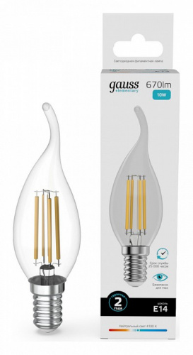 Лампа светодиодная Gauss Filament Elementary E14 10Вт 4100K 42120