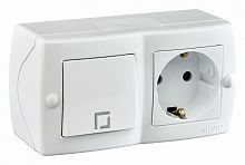 Блок с розеткой и выключателем Mono Electric Octans IP20 104-010101-180