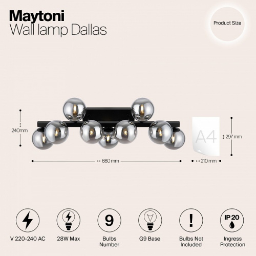 Бра Maytoni Dallas MOD547WL-09B фото 2