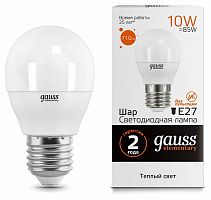 Лампа светодиодная Gauss LED Elementary Globe E27 10Вт 3000K 53210