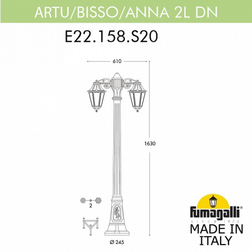 Наземный высокий светильник Fumagalli Anna E22.158.S20.WYF1RDN фото 3