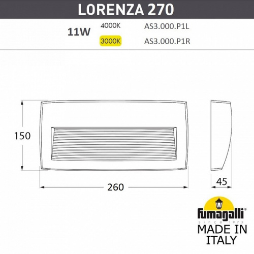 Накладной светильник Fumagalli Lorenza AS3.000.000.WXP1L фото 2