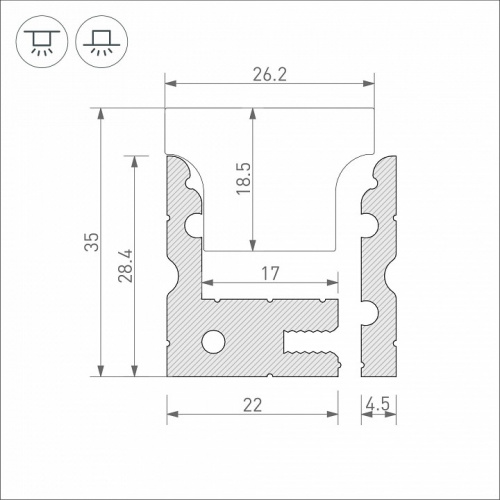 Профиль встраиваемый Arlight FLOOR 38356 фото 2