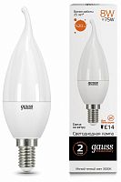 Лампа светодиодная Gauss Led Elementary Candle Tailed E14 8Вт 3000K 34118