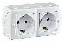 Блок с розетками с заземлением и крышкой Mono Electric Octans IP20 104-010107-120