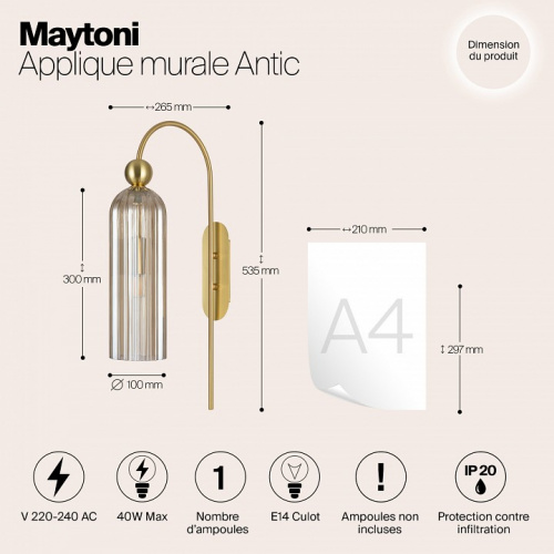 Бра Maytoni Antic MOD302WL-01CG фото 2