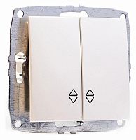 Выключатель проходной двухклавишный без рамки Mono Electric Despina / Larissa 500-002523-111