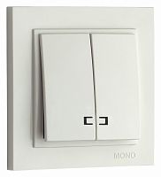 Выключатель двухклавишный с подсветкой Mono Electric Despina 102-190025-103