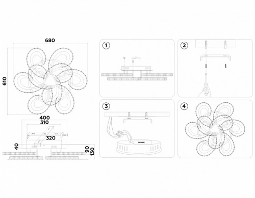 Потолочная люстра Ambrella Light FA FA1704 фото 3