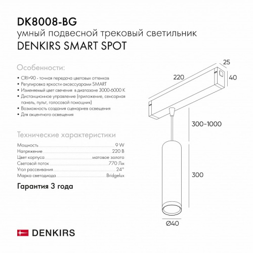 Подвесной светильник Denkirs Smart DK8008-BG фото 2