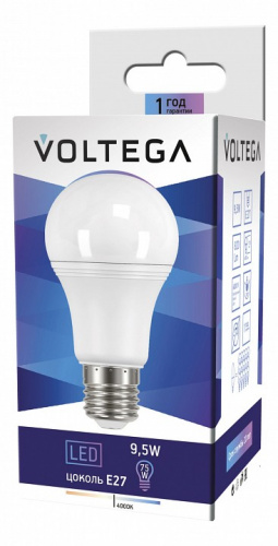 Лампа светодиодная Voltega Simple E27 9Вт 4000K 4709 фото 2