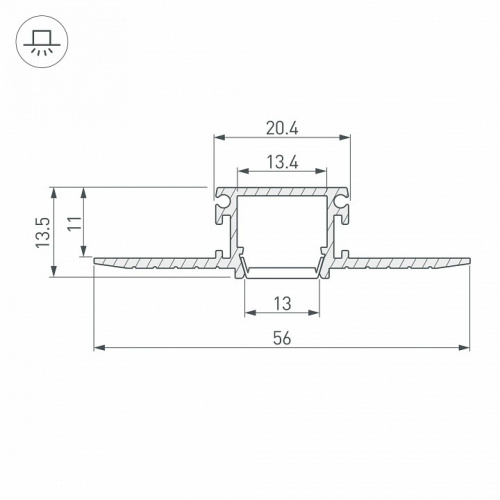 Профиль встраиваемый Arlight PDS 045497 фото 2