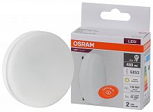 Лампа светодиодная LED 6 Вт GX53 3000К 480Лм таблетка 220 В (замена 50Вт) OSRAM