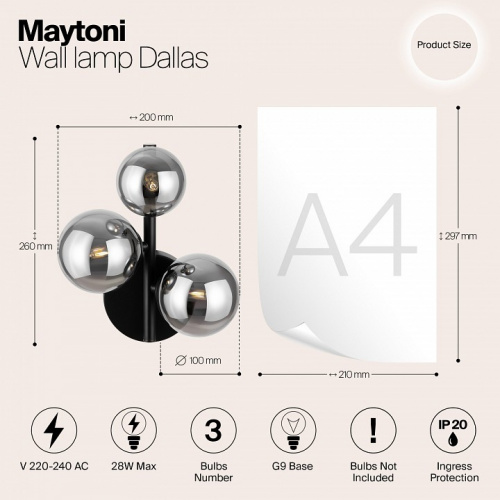 Бра Maytoni Dallas MOD545WL-03B фото 2